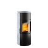 HWAM 3520c с облицовкой из мыльного камня и стильной ручкой, черного цвета
