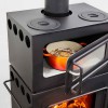 HWAM Classic 4 черного цвета, с хранилищем для дров и духовкой